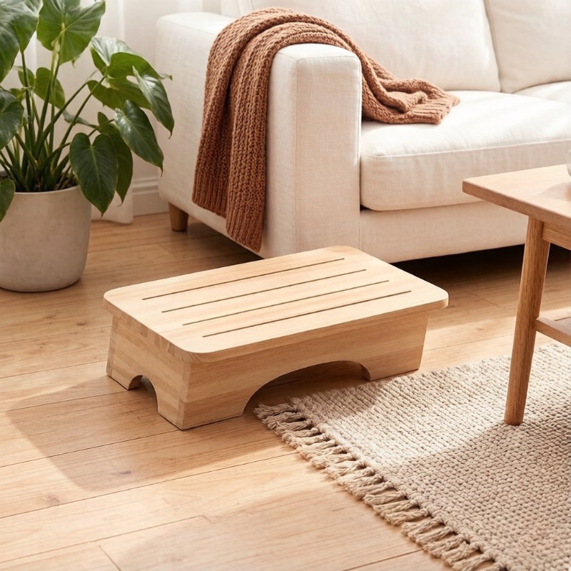Footrest Under Desk - Houten krukje Stabiele voetsteun Oplossing voor