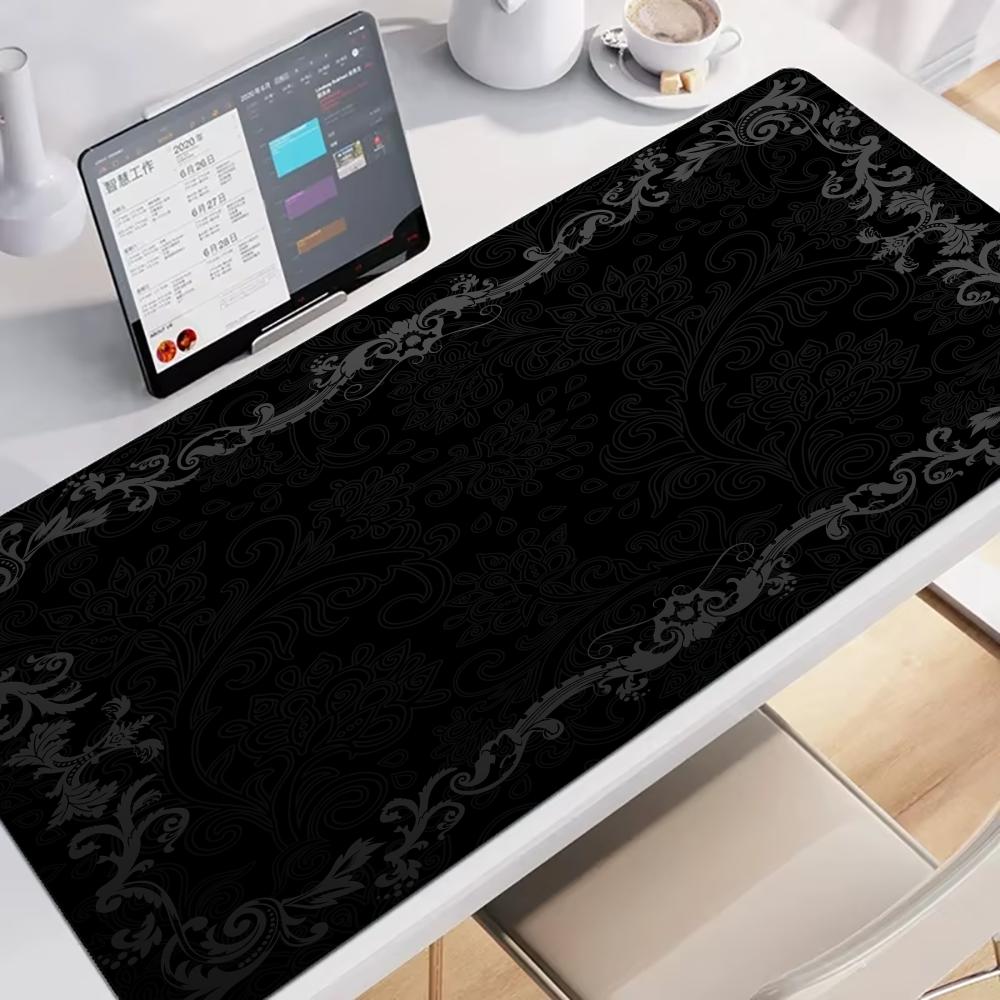 Esports Gaming Desk - Zwarte bloem kanten muismat groot gaming