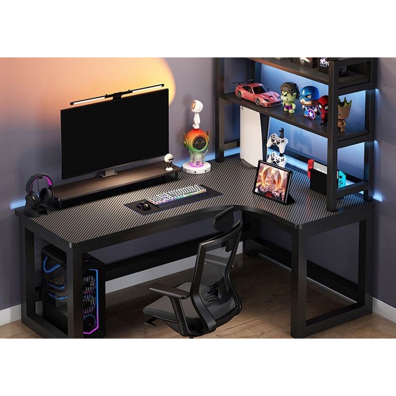 Esports Gaming School - E-sporttafel L-vormig hoekmodel, hoogteverstelbaar, computer gaming