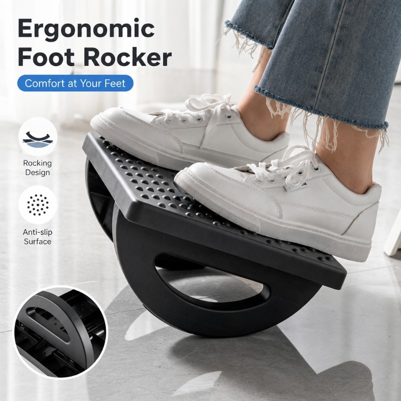 Footrest Under Desk - Ergonomische voetensteun onder het bureau, wiegende
