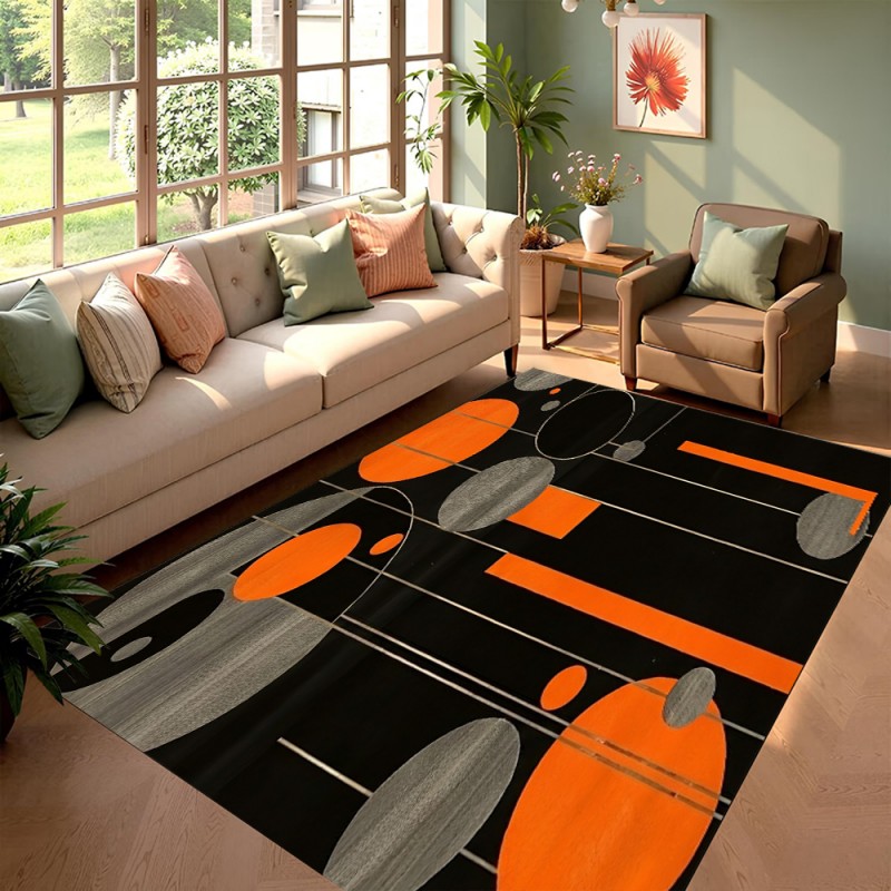 Esports Gaming Hotel - Gaming Room Zwart Oranje Geometrisch Tapijt