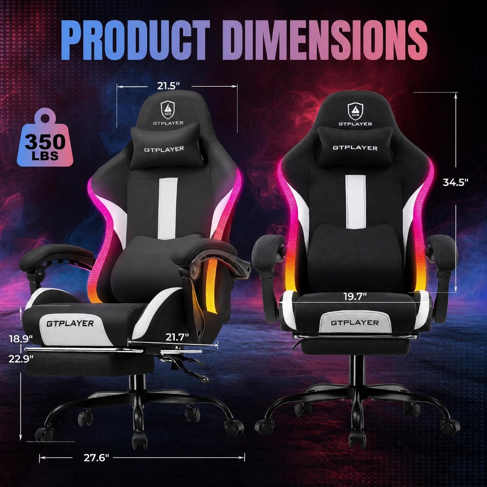 RGB Gamingstoel met voetensteu - Gaming & Esports District recensie en prijs