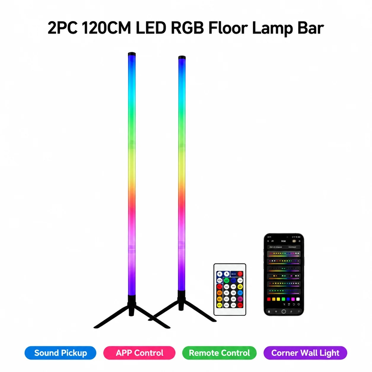 2 stuks 120CM RGB vloerlamp, g - Gaming Esports Esports recensie en prijs