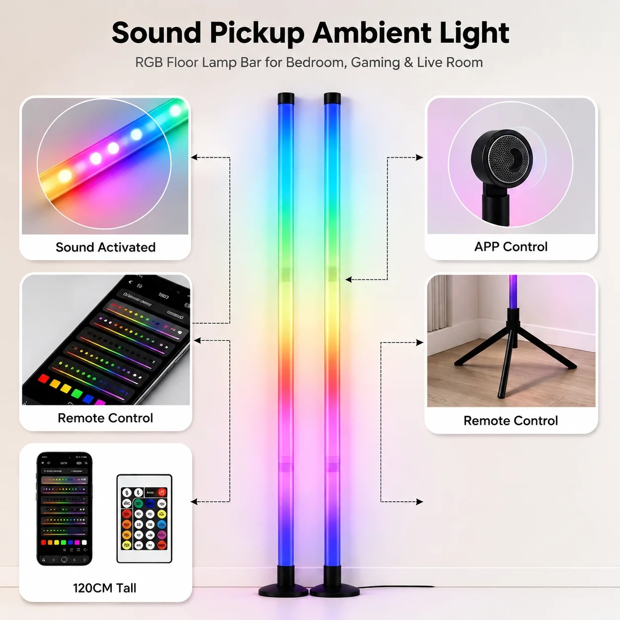 2 stuks 120CM RGB vloerlamp, g - Gaming Esports Esports recensie en prijs