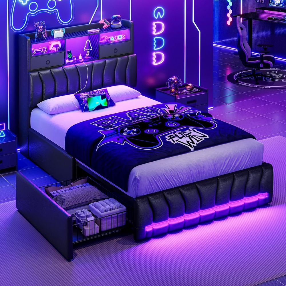 Tweepersoonsbed met opbergbord - Esports Gaming Platform recensie en prijs
